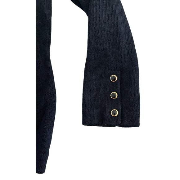St John Collection by Marie Gray Black Sweater Blazer Vintage Gold Button Size 2 - Picture 4 of 9
